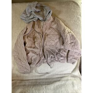 American Eagle Women’s Pink Corduroy Bomber Jacket Size XS